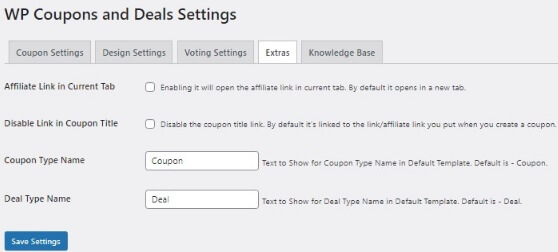 WP Coupon Extra Settings