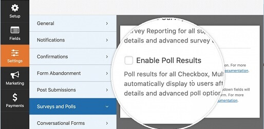 WP Forms Enable Poll Results