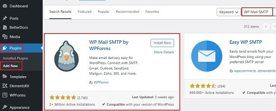 WP Mail SMTP Plugin Add New