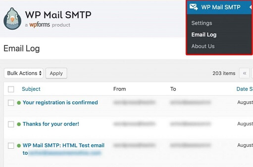WP Mail SMTP View All Email Log