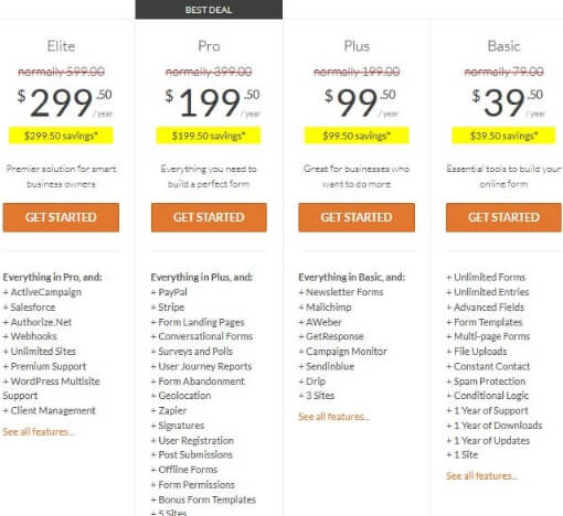 WPForms Plans And Pricing