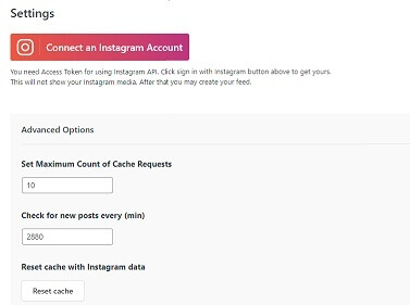10Web Social Feed Settings