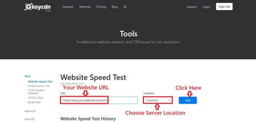 Check Speed On KeyCDN