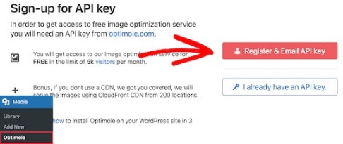 Image Optimization And Lazy Load Signup For API Key
