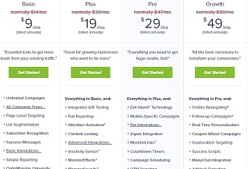 OptinMonster WordPress Plugin Plans And Pricing