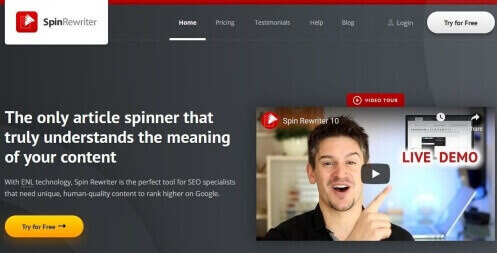 Spin Rewriter Paraphrasing Tool