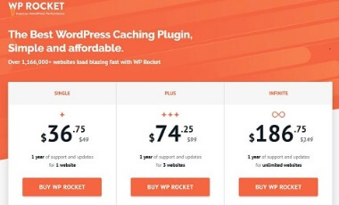 WP Rocket Simple And Affordable Pricing