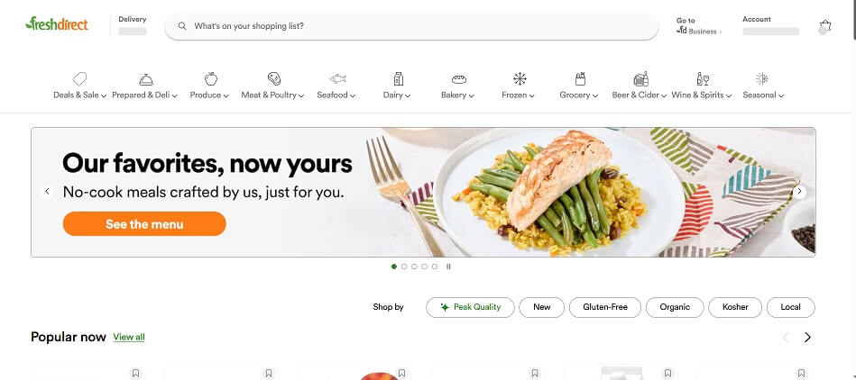 FreshDirect eCommerce Website
