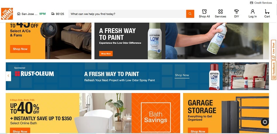 Home Depot eCommerce Website