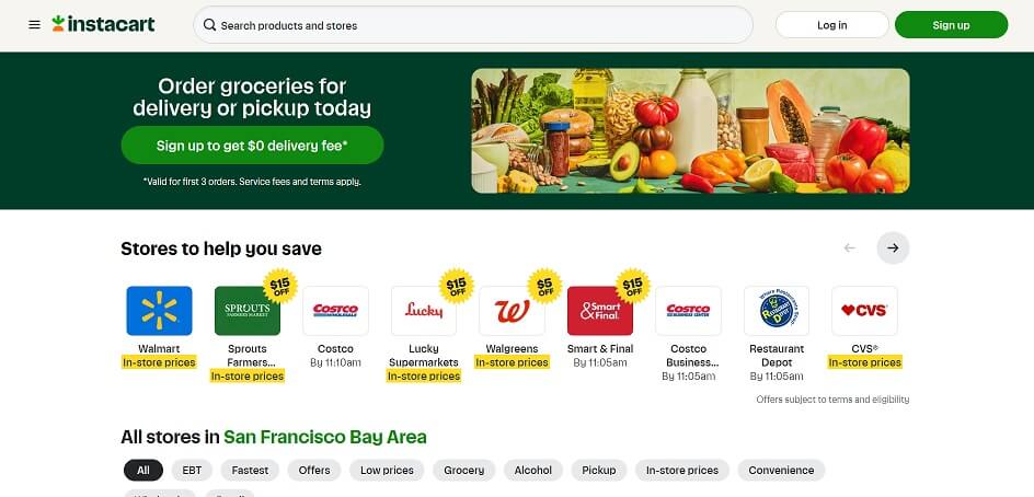 Instacart eCommerce Website