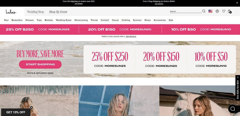 Lulus Commerce Website