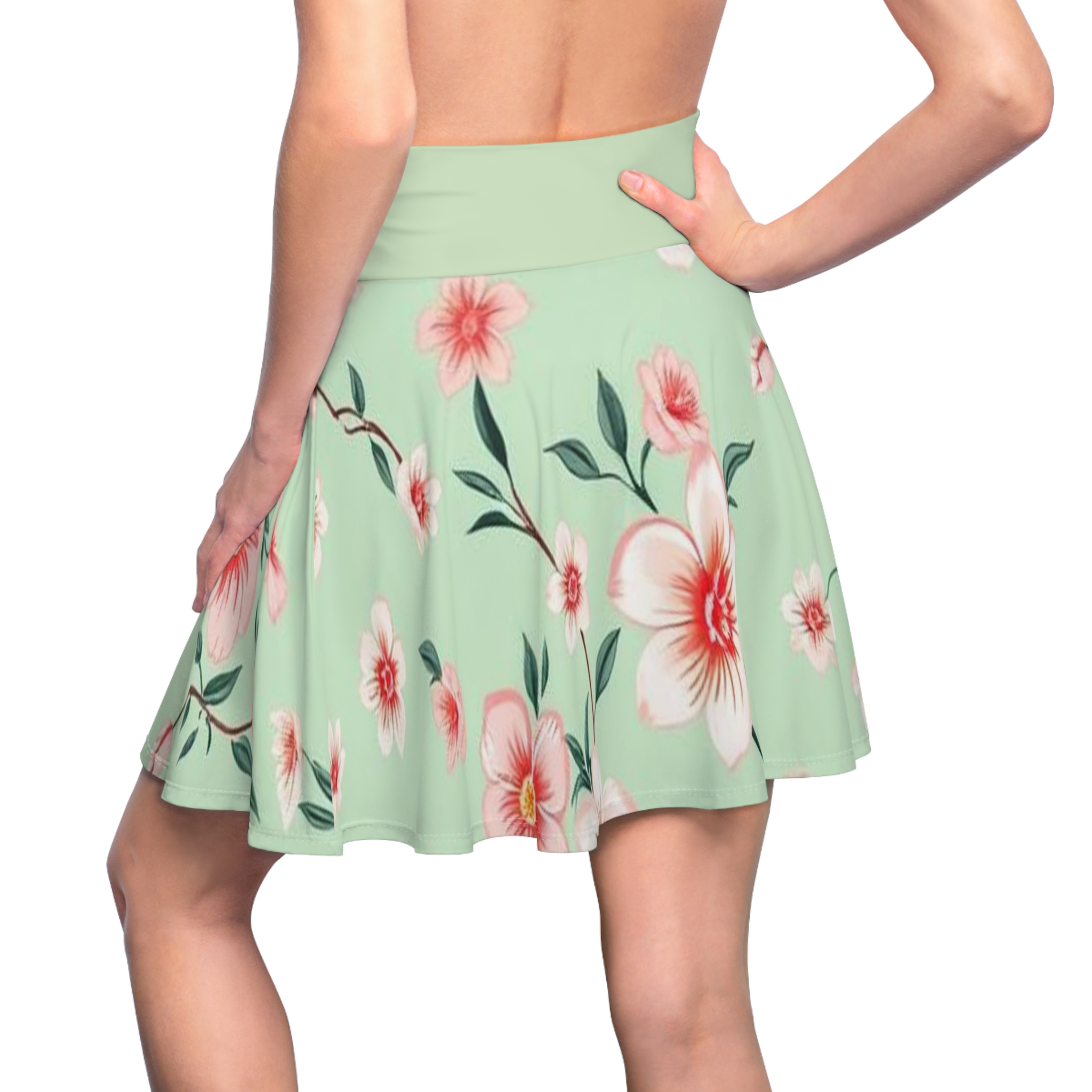 Floral Women's Skater Skirt - Perfect for Spring, Casual Outings, Parties, Retro Vibe, Easy to Style