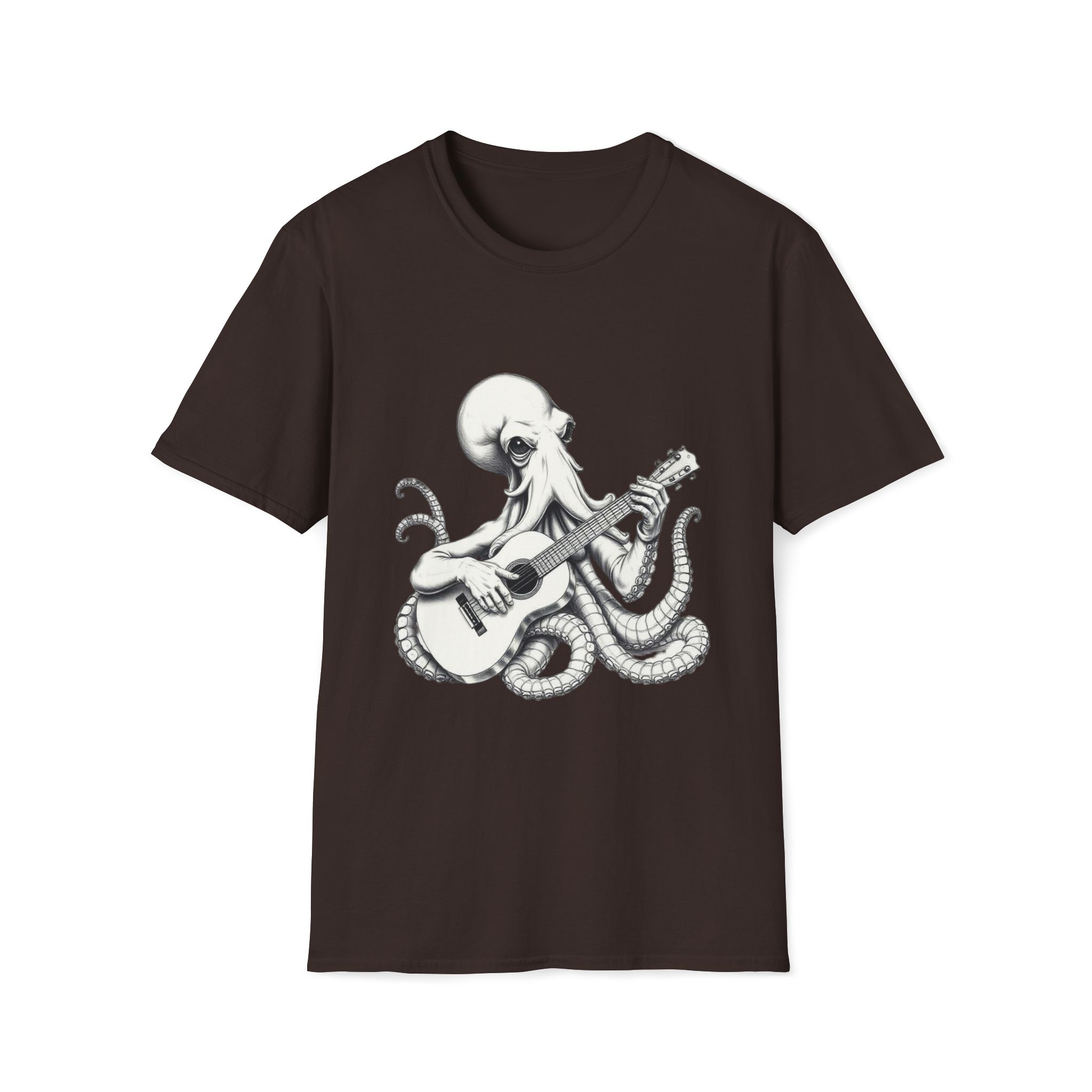 Guitar Playing Octopus T-Shirt | Music Lover Gift, Artistic Tee | Sea Life Apparel | Quirky Fashion, Unisex Soft style